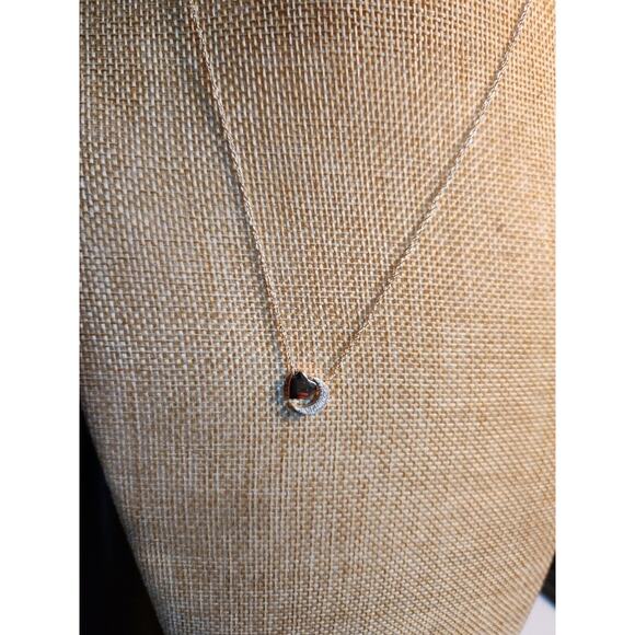 Sterling 925 Neclace with Heart and Moon Pendant 18in 3.2G - Picture 1 of 5